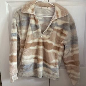 Fluffy heavy quarter zip jacket